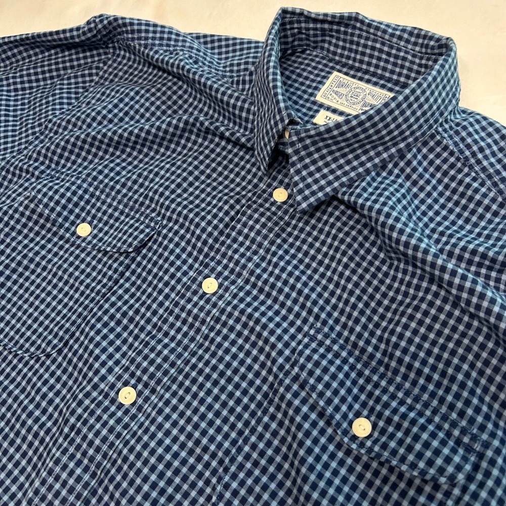 Lucky‎ Brand Mens XXL Gingham Button Down Shirt Blue Long Sleeve Workwear Plaid